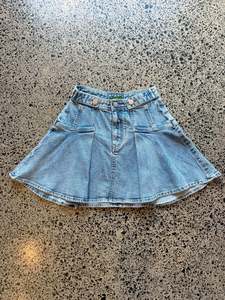 Mini Skirts: Light Blue Pleated Mini Skirt - 2XS