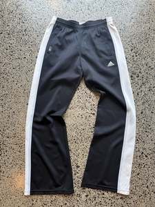 Trackies: Black & White Adidas Trackies - XS