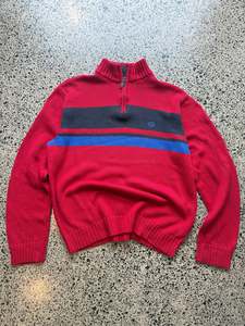 Knits: Chaps by Ralph Lauren 1/4 Zip Knit Jumper - XL