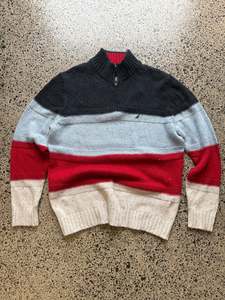 Knits: Nautica 1/4 Zip Knit Jumper - XL