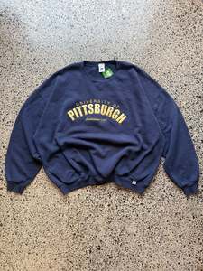 Hoodies: 90's University of Pittsburgh Crewneck Jumper - 3XL