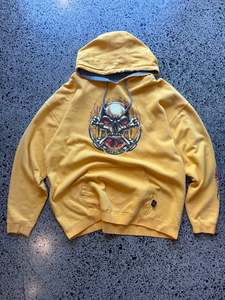 Y2K Top Heavy Skull & Bones Hoodie - XL
