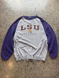 90's LSU Tiger Two-Tone Crewneck Jumper - 2XL