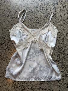 Womens Wear: Satin Cami with Lace Detailing- M/L