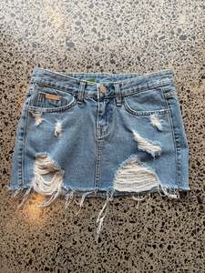 Light Blue Denim Mini Skirt - XS