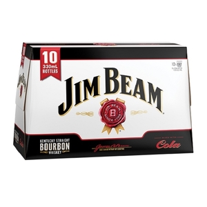 Jim Beam Bourbon & Cola 4.8% alc/vol 10pk 330ml bottle - Rolly Inn Liquor