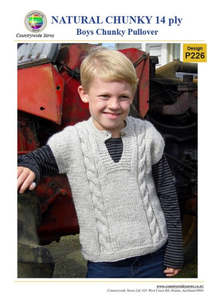 Natural Chunky 14 Ply Boys Chunky Pullover P226