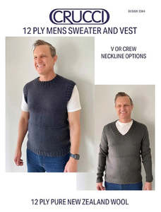 12 Ply Pattern: Crucci Knitting Pattern 2304 Men's Sweater and Vest