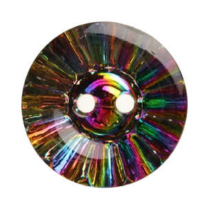 Buttons: Button Box Flat Round Crystal Design