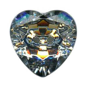 Button Box Crystal Heart Design