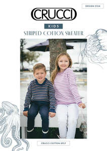 Children: Crucci Knitting Pattern 2124 Kids Striped Cotton Sweater
