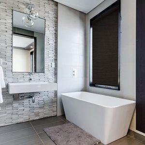 Products: Shore Charcoal Bronze - Sun Filter - Roman Blinds NZ