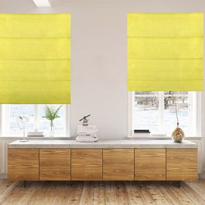 Luxe Chartreuse Roman Shades - Exquisite Ready Made Blinds
