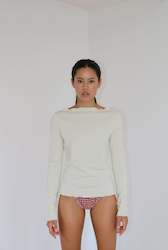 Loungewear Collection: Selene Fluted Top - Coconut