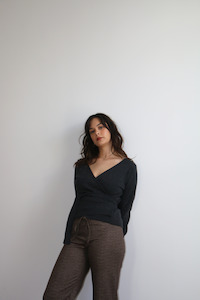 Belém Boiled Wool Wrap - Black