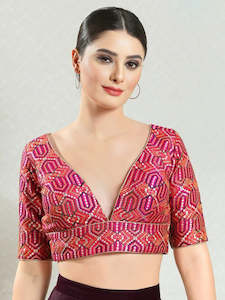 Saree Blouses: Silk Embroidered Work Blouse