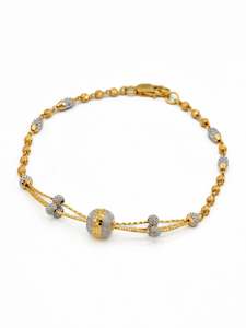 Bracelets: 22ct Gold Two Tone Ladies Bracelet