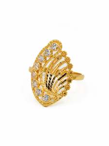 Rings 1: 22ct Gold CZ Ladies Ring