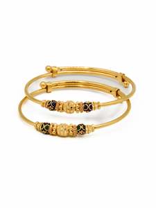 22ct Gold Bangles Baby: 22ct Gold Minakari Pair Baby Bangle