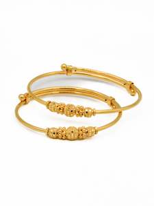 22ct Gold Adjustable Pair Baby Bangle