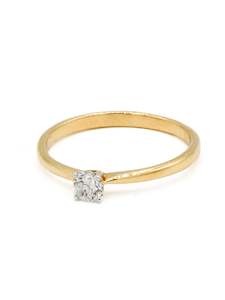 18ct Gold Ring Women: 18ct Gold 0.20ct Diamond Ladies Ring