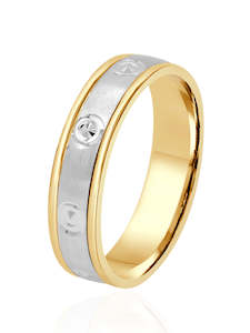 18ct Gold Two Tone Band Ring