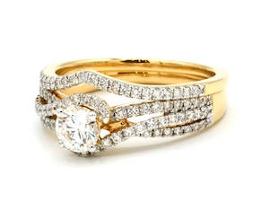 18ct Gold 1.17ct 2PC Diamond Wedding Ring
