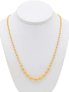 Women Chains: 22ct Gold Ball Long Fancy Chain
