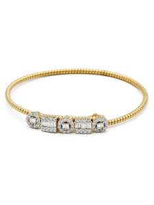 18ct Gold Bangles: 18ct Gold Diamond 1 Piece Ladies Bangle 0.96 ct