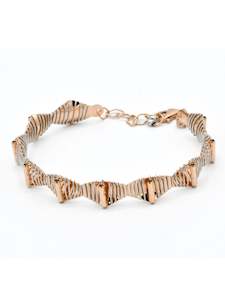 18ct Gold Bangles: 18ct Rose Gold Two Tone 1 Piece Bangle