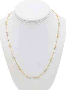 Women Chains: 22ct Gold Two Tone Ball Fancy Chain