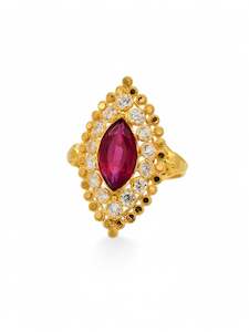 Rings 1: 22ct Gold Pink CZ Ladies Ring