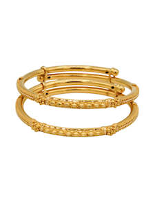 22ct Gold Adjustable Pair Baby Bangle