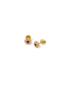 Baby Gold Jewellery: 22ct Gold Pink CZ Stud Earrings