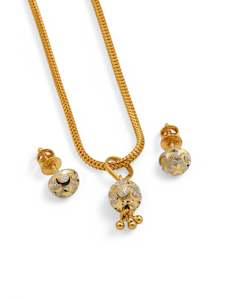 22ct Gold Two Tone Ball Pendant Set