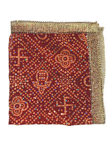 Mata Chunri: Bandhani Mata Chunri 52cm x 50cm