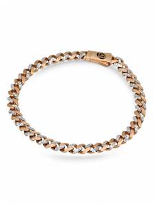 22ct Gold Bracelets Mens: 18ct Rose Gold Two Tone Curb Bracelet