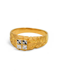 22ct Gold Two Tone Mens Ring