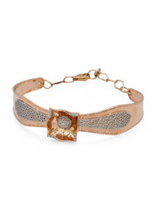 18ct Gold Bangles: 18ct Rose Gold Two Tone  Bangle
