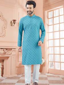 Mens Tiki Resham Kurta Set