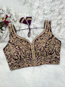 Saree Blouses: Dupion Embroidered Work Blouse