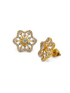 22ct Gold CZ Stud Earrings
