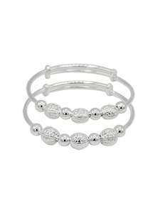 Silver Adjustable Pair Baby Bangle