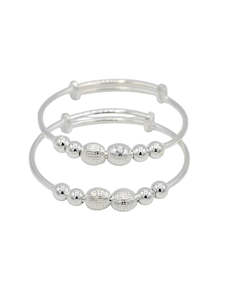 Silver Adjustable Pair Baby Bangle