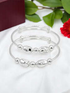 Silver Adjustable Pair Baby Bangle