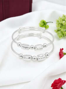 Silver Adjustable Pair Baby Bangle