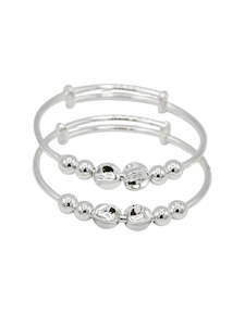 Silver Adjustable Pair Baby Bangle