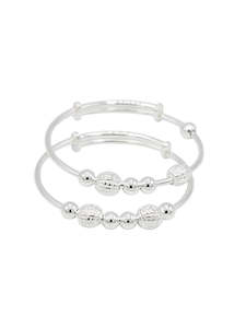 Silver Adjustable Pair Baby Bangle