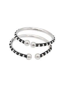 Silver Baby Bangle: Silver Crystal Pair Baby Bangle