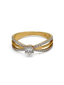 Rings 1: 22ct Gold Two Tone CZ Ladies Ring